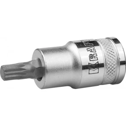 Торцовая бита-головка KRAFTOOL &quot;INDUSTRIE QUALITAT&quot;, материал S2, SPLINE, сатинированная, 1/2&quot;, M8 27911-08_z01 купить в Тюмени