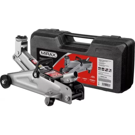 Домкрат гидравлический подкатной, 2т, 130-315мм, в кейсе, MIRAX 43252-2-K 43252-2-K купить в Тюмени