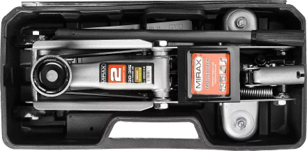 Домкрат гидравлический подкатной, 2т, 130-315мм, в кейсе, MIRAX 43252-2-K 43252-2-K купить в Тюмени