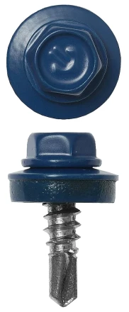 Саморезы ЗУБР &quot;ПРОФЕССИОНАЛ&quot; окраш., RAL 5005 синий насыщен., для крепл. кров. матер. к металл. констр., 5.5x25мм, 1800шт 4-300310-55-025-5005 купить в Тюмени