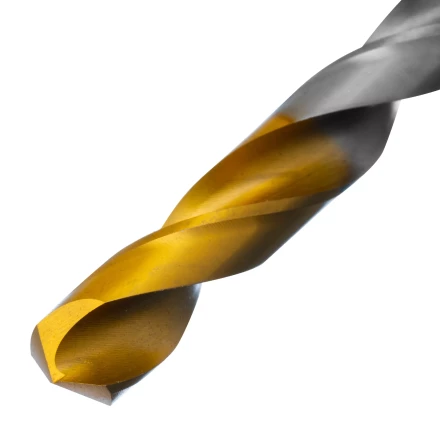 Сверло спиральное по металлу Denzel, 10 x 133 мм, Р6М5, Golden Tip, 718242 купить в Тюмени