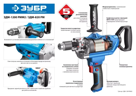 Дрель-миксер ЗДМ-820 РМ серия ПРОФЕССИОНАЛ купить в Тюмени