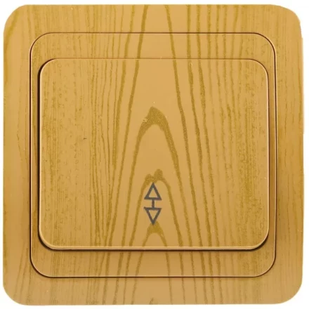 Выключатель СВЕТОЗАР &quot;ГАММА&quot; проходной, одноклавишный, цвет ольха, 10A/~250B SV-54137-A купить в Тюмени