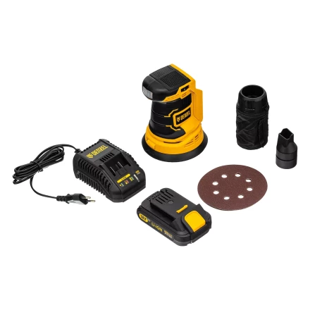 Машина шлифовальная эксцентриковая аккумуляторная Denzel 28470 COS-125, 18В Li-Ion купить в Тюмени