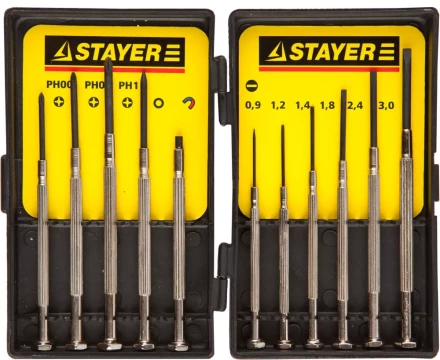 STAYER &quot;MASTER&quot;. Набор: Отвертки часовые для особо точных работ, с цельнометаллическими рукоятками 2560-H11_z01 купить в Тюмени
