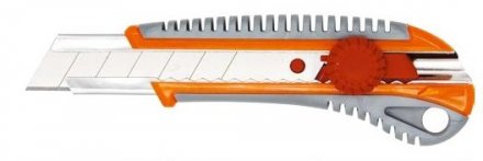 Нож пластиковый 25мм обрезиненный корпус металлическая направляющая  Кратон 2 13 03 007 купить в Тюмени
