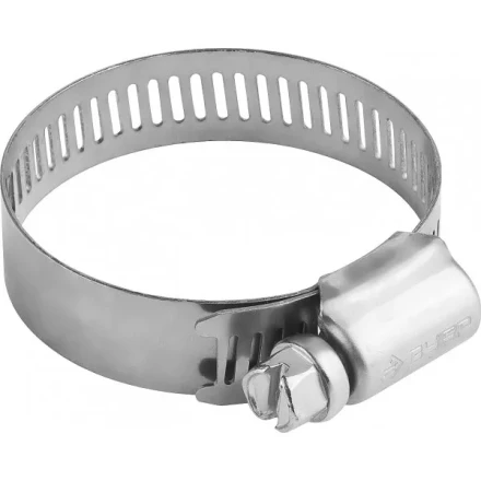 Хомуты ЗУБР &quot;ЭКСПЕРТ&quot;, нерж. сталь, просечная лента 12 мм, 38-59 мм, 100 шт 37815-038-59-100 купить в Тюмени