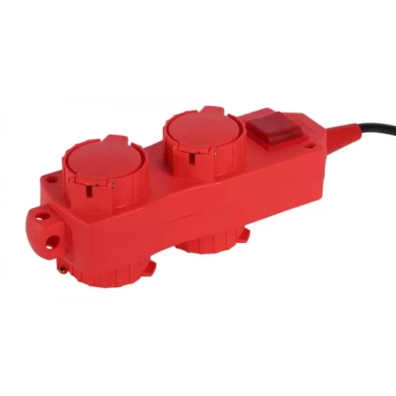 Удлинитель СВЕТОЗАР электрический с заземлением, выключатель, евро, 4 (2х2) гнезда, с крышками, 8м SV-55017-8 купить в Тюмени