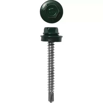 Саморезы ЗУБР окраш., RAL 6005 зелен. насыщен., для крепл. кров. матер. к дерев. обреш., 4.8x80мм, 140шт 4-300315-48-080-6005 купить в Тюмени