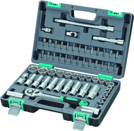 Набор инструментов 1/2  CrV пластиковый кейс 60  предметов STELS 14103 купить в Тюмени