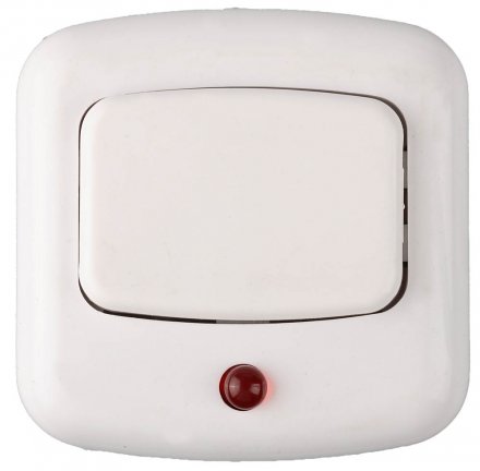 Кнопка СВЕТОЗАР для звонка, с индикацией включения, цвет белый, 220В 58303 купить в Тюмени