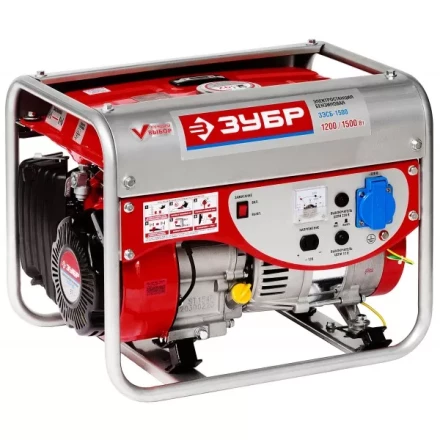 Электростанция ЗУБР бензиновая, 4-х тактная, ручной пуск, 220В, 1500Вт ЗЭСБ-1500 купить в Тюмени