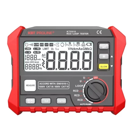 Тестер параметров УЗО и петли фаза-ноль цифровой КВТ KT 5910 (87241) купить в Тюмени