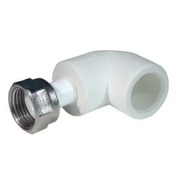 Уголок с н.гайкой PP-R 25мм х1 бел. (25/100) 45596