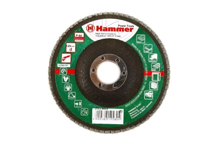 Круг Лепестковый Торцевой (КЛТ) HAMMER КЛТ 1 Ф125х22 Р80 213-009 купить в Тюмени
