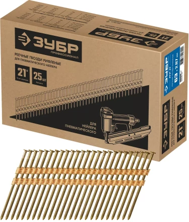 ЗУБР SN21 63 х 2.87 мм, реечные гвозди рифленые, 3000 шт (305392-63) купить в Тюмени
