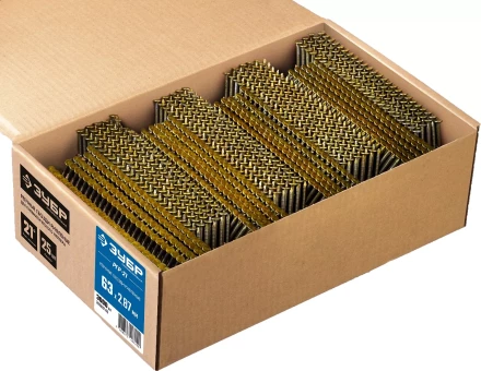 ЗУБР SN21 63 х 2.87 мм, реечные гвозди рифленые, 3000 шт (305392-63) купить в Тюмени