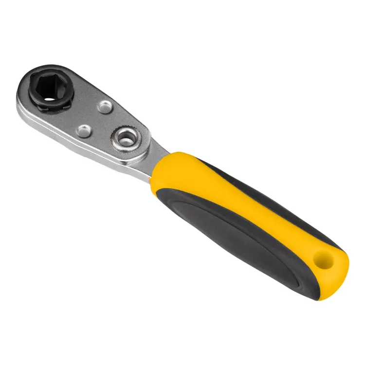 Ключ-трещотка для бит 1/4" Denzel 11633, 52 зуба, CrMo, адаптер для торцевых головок Denzel купить в Тюмени