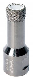 Коронка алмазная по керамограниту D 16 мм для УШМ сух. рез Энкор 48304