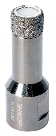 Коронка алмазная по керамограниту D 16 мм для УШМ сух. рез Энкор 48304 купить в Тюмени