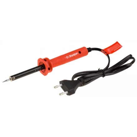Электропаяльник ЗУБР "МАСТЕР" с пластиковой рукояткой и долговечным жалом, форма конус, 40Вт 55400-40_z01 купить в Тюмени