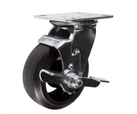 Колесо большегрузное поворотное SCdb 63 150 мм обрезиненное с тормозом РФ 1030004 купить в Тюмени