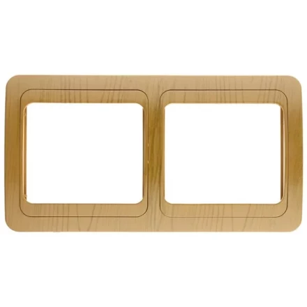 Панель СВЕТОЗАР &quot;ГАММА&quot; накладная, горизонтальная, цвет ольха, 2 гнезда SV-54146-A купить в Тюмени