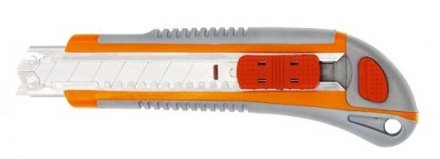 Нож пластиковый  18 мм обрезиненный корпус  Кратон 2 13 03 008 купить в Тюмени