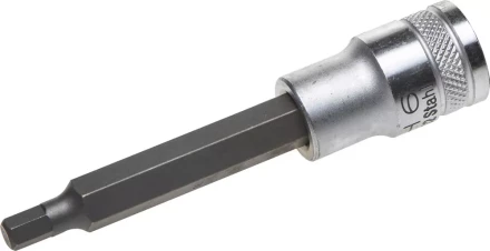 Торцовая бита-головка KRAFTOOL &quot;INDUSTRIE QUALITAT&quot;, удлиненная, материал S2, HEX, сатинированная, 1/2&quot;, H6 27909-06_z01 купить в Тюмени