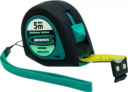 Рулетка "Ergonomisch" 5 м x 25 мм магнитный обрезиненный зацеп GROSS 31103 купить в Тюмени