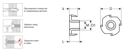 ЗУБР DIN 1624, M5 x 8 мм, цинк, 5 кг, врезная гайка (303780-05) купить в Тюмени