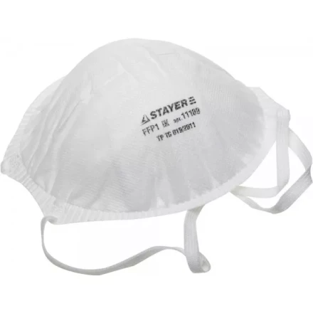 Полумаска фильтрующая STAYER &quot;PROFI&quot; коническая многослойная, класс защиты FFP1 11109 купить в Тюмени