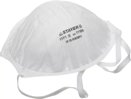 Полумаска фильтрующая STAYER &quot;PROFI&quot; коническая многослойная, класс защиты FFP1 11109 купить в Тюмени