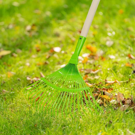 Грабли веерные стальные Palisad, 425 мм, 22 плоских зуба, эмалированные, без черенка, 617705 купить в Тюмени