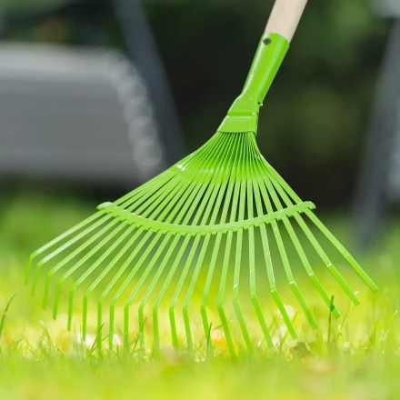 Грабли веерные стальные Palisad, 425 мм, 22 плоских зуба, эмалированные, без черенка, 617705 купить в Тюмени