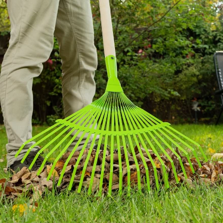 Грабли веерные стальные Palisad, 425 мм, 22 плоских зуба, эмалированные, без черенка, 617705 купить в Тюмени