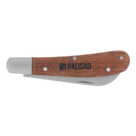 Нож садовый складной Palisad, прямое лезвие, 173 мм, деревянная рукоятка, 790038 купить в Тюмени