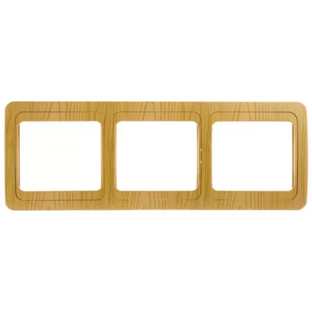 Панель СВЕТОЗАР &quot;ГАММА&quot; накладная, горизонтальная, цвет ольха, 3 гнезда SV-54148-A купить в Тюмени