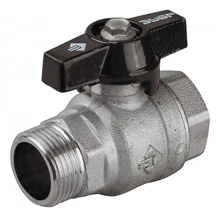 Кран шаровой ЗУБР полнопроходной &quot;мама-папа&quot;, бабочка, хромиров латунь, 3/4&quot; 4-51324-C-3/4 купить в Тюмени