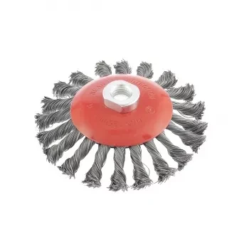Щетка для УШМ, 125 мм, М14, "тарелка", крученая проволока  0,5 мм  MATRIX 74611 купить в Тюмени