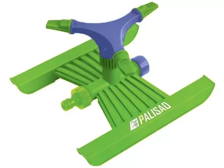 Разбрызгиватель пласт. вращ. с 3 лоп. штуц D 3/4&quot; с  подст. S поля. 180 кв. м D 15 м  PALISAD 65409 купить в Тюмени