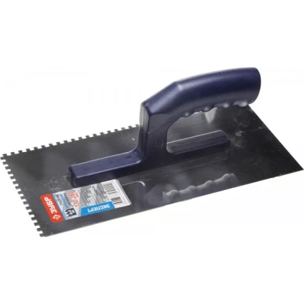 Гладилка ЗУБР нержавеющая с пластиковой ручкой, зубчатая, 4х4мм 0804-04 купить в Тюмени