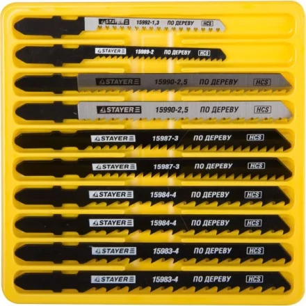 Набор STAYER &quot;PROFI&quot; Пилки &quot;МАСТЕР №1&quot; для эл/лобзика, по дереву, EU-хвост., 10шт 15981-H10-1 купить в Тюмени