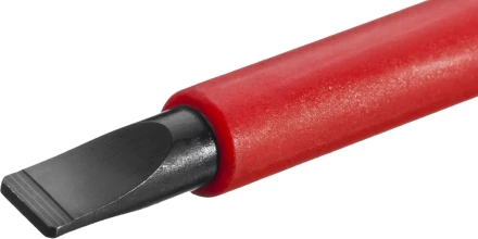 Отвертка KRAFTOOL, высоковольтная, Cr-Mo-V стержень, двухкомпонент. маслобензостойкая рукоятка, SL, 6,5х150мм 250083-6.5-150 купить в Тюмени