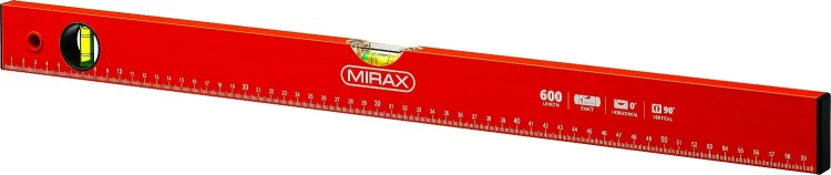Уровень коробчатый MIRAX, 2 ампулы, крашеный, 600мм 34602-060_z02 купить в Тюмени