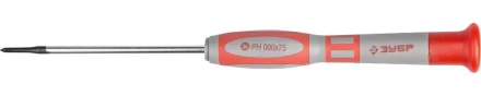 Отвертка ЗУБР &quot;МАСТЕР&quot; для точных работ, Cr-V, PH №000х75мм 25632-000-075 купить в Тюмени