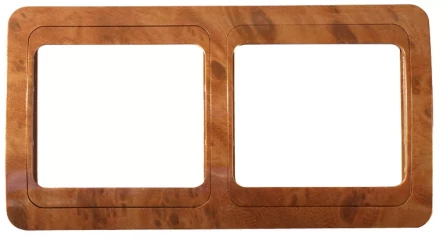 Панель СВЕТОЗАР &quot;ГАММА&quot; накладная, горизонтальная, цвет орех, 2 гнезда SV-54146-N купить в Тюмени