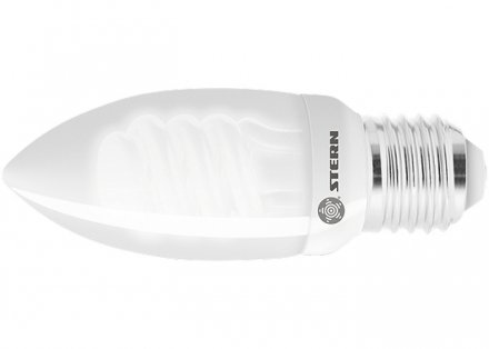 Лампа компактная люминесцентная свечка 9W 2700K E27 8000ч Stern 90962 купить в Тюмени
