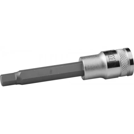 Торцовая бита-головка KRAFTOOL &quot;INDUSTRIE QUALITAT&quot;, удлиненная, материал S2, HEX, сатинированная, 1/2&quot;, H8 27909-08_z01 купить в Тюмени
