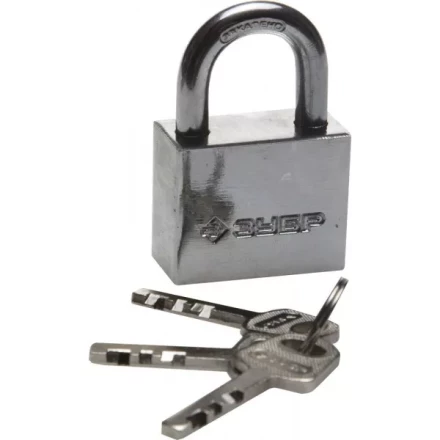 Замок ЗУБР &quot;МАСТЕР&quot; навесной, стальной корпус, закаленная дужка, 40мм 3710-40_z01 купить в Тюмени